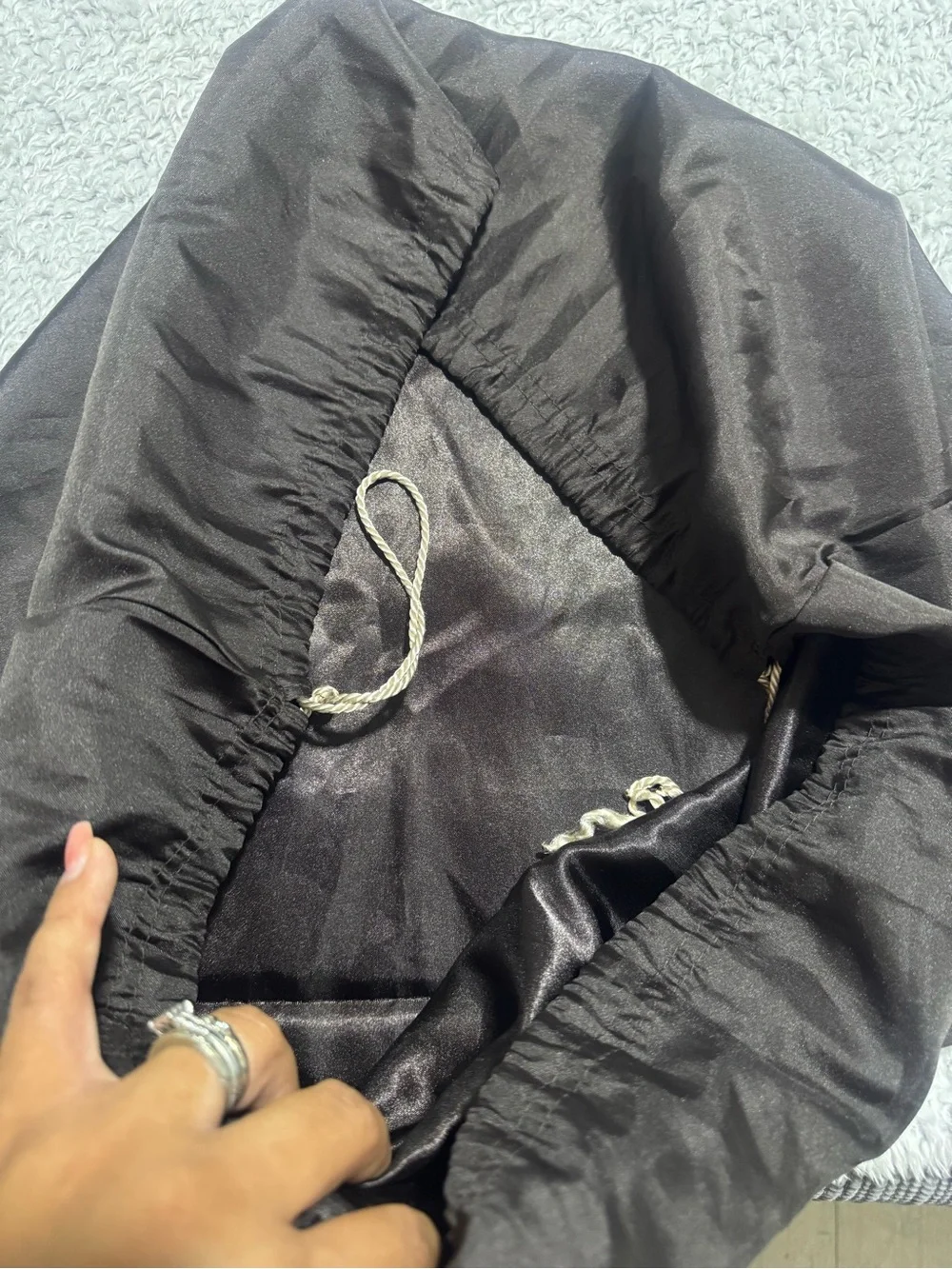 Coach Large Drawstring Dust Bag in Dark Brown with Gold Cord - Picture 4 of 4